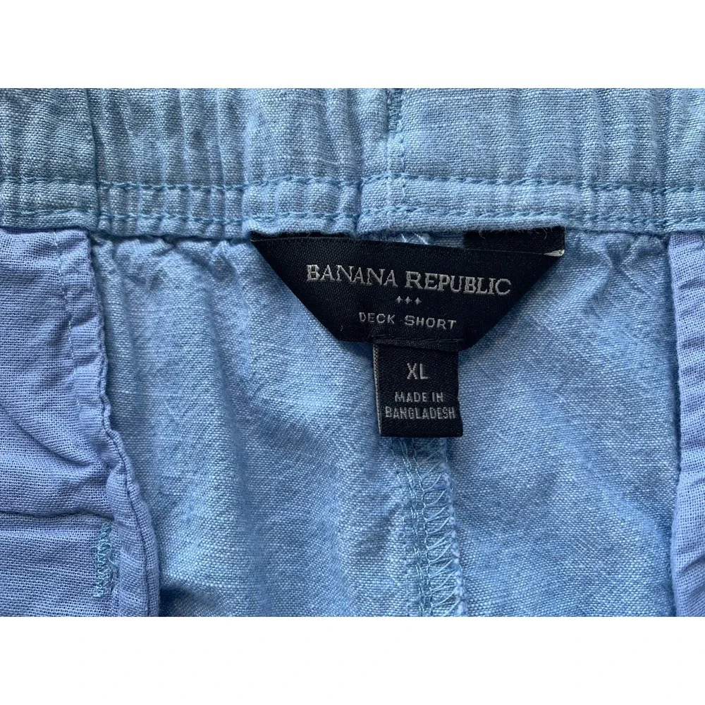 Banana Republic Chino Shorts Men's XL Blue Cotton Drawstring Elastic Pockets
